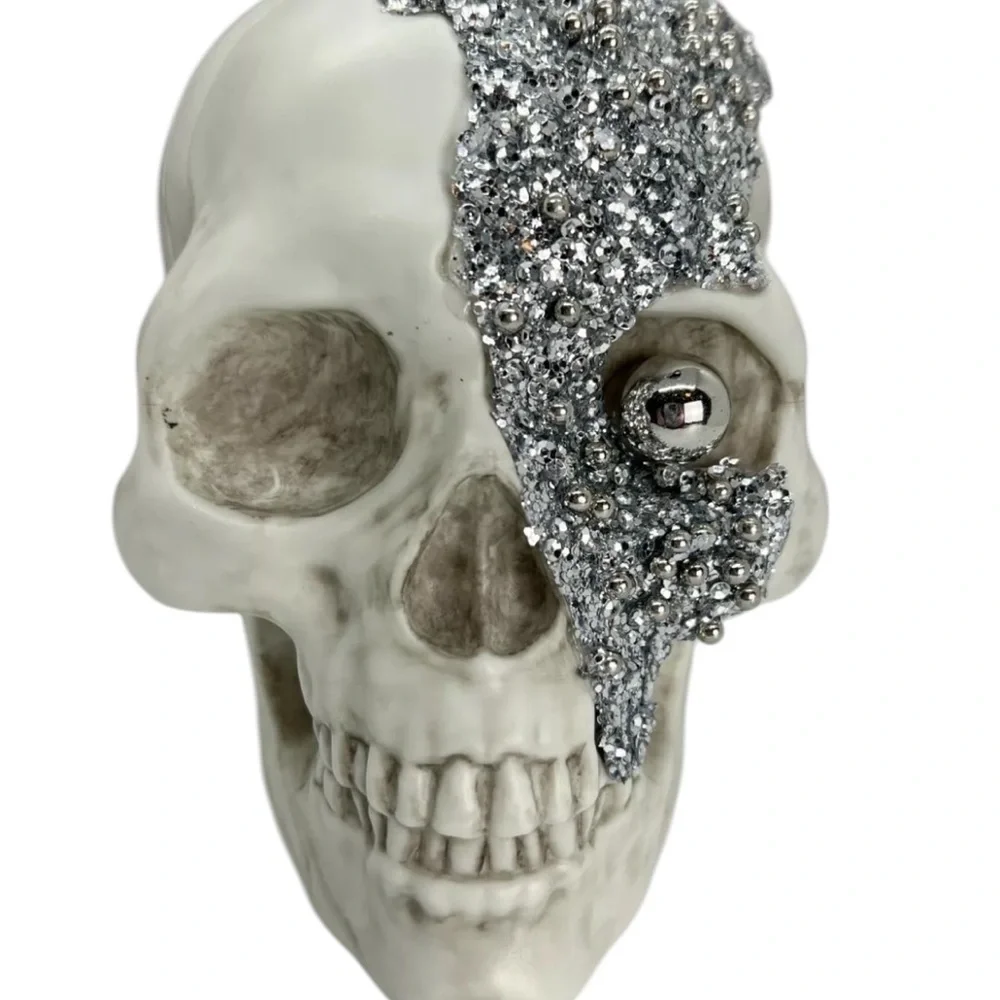 NWT Target Bullseye Playground 2024 Halloween GLAM SKULL skeleton White Silver